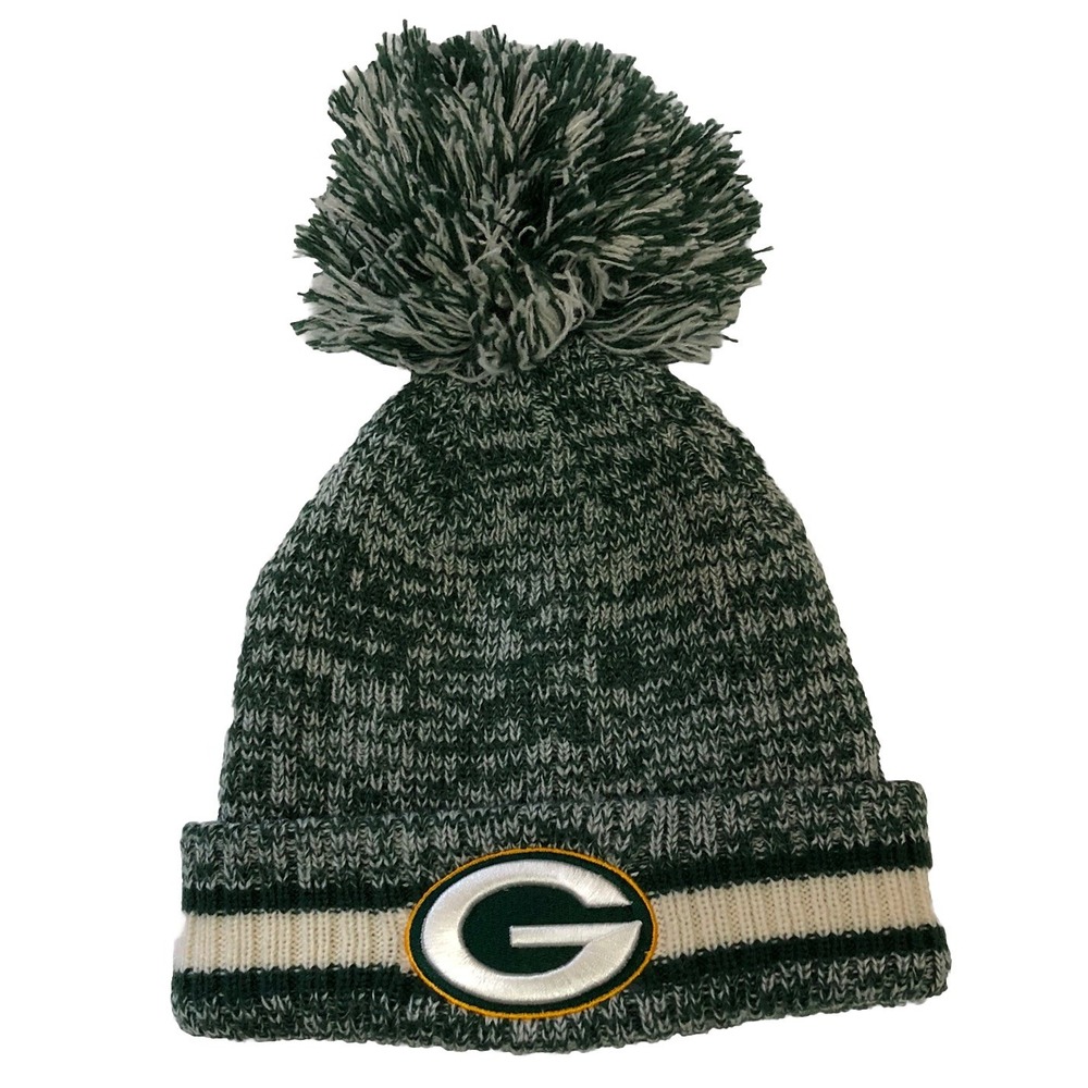 NFL‎ Green Bay Packers Beanie Women OS Green Knit Pom Hat 110621-004-PNG